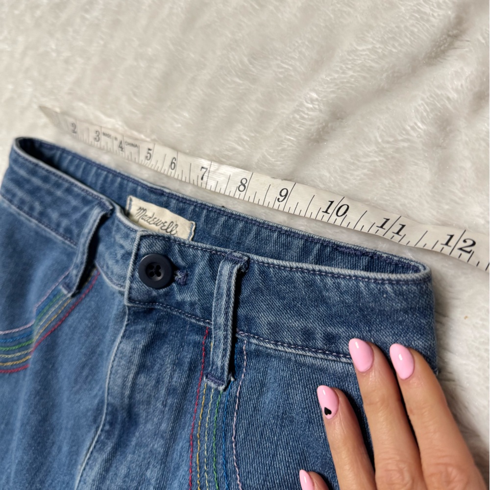 Madewell Emmett Wide-Leg Crop Rainbow Stitch Jeans - Picture 13 of 15